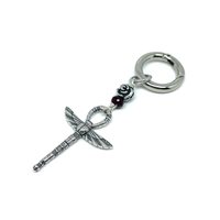 Key Chain Madame Black in Plata PC CROCE ROSA 02 - PC CROCE ROSA 02